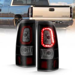Tail Light Set LED Black Housing Smoke Lens Pair Chevrolet Silverado 1500/2500 1999-2002, 1500 HD/2500 HD 2001-2002, 3500 2001-2003, GMC Sierra 1500 1999-2007, 1500 HD/2500 HD/3500 2001-2007, 2500 1999-2004 ANZO USA
