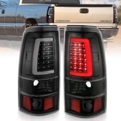 Tail Light Set LED Black Housing Clear Lens Pair Chevrolet Silverado 1500/2500 1999-2002, 1500 HD/2500 HD 2001-2002, 3500 2001-2003, GMC Sierra 1500 1999-2007, 1500 HD/2500 HD/3500 2001-2006, 2500 1999-2004 ANZO USA