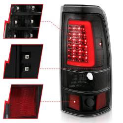 ANZO USA - Tail Light Set LED Black Housing Clear Lens Pair Chevrolet Silverado 1500/2500 1999-2002, 1500 HD/2500 HD 2001-2002, 3500 2001-2003, GMC Sierra 1500 1999-2007, 1500 HD/2500 HD/3500 2001-2006, 2500 1999-2004 ANZO USA - Image 3