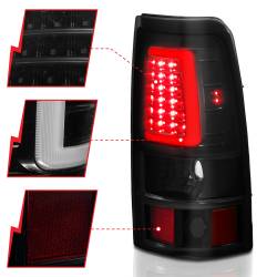 ANZO USA - Tail Light Set LED Black Housing Smoke Lens Pair Chevrolet Silverado 1500/2500 1999-2002, 1500 HD/2500 HD 2001-2002, 3500 2001-2003, GMC Sierra 1500 1999-2007, 1500 HD/2500 HD/3500 2001-2006, 2500 1999-2004 ANZO USA - Image 3