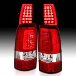 ANZO USA - Tail Light Set LED Chrome Housing Red/Clear Lens Pair Chevrolet Silverado 1500/2500 1999-2002, 1500 HD/2500 HD 2001-2002, 3500 2001-2003, GMC Sierra 1500 1999-2007, 1500 HD/2500 HD/3500 2001-2006, 2500 1999-2004 ANZO USA - Image 7