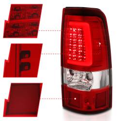 ANZO USA - Tail Light Set LED Chrome Housing Red/Clear Lens Pair Chevrolet Silverado 1500/1500 HD/2500 HD/3500 2003-2007, 2500 2003-2006 ANZO USA - Image 3