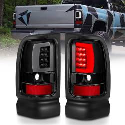 Tail Light Set LED Black Housing Clear Lens Pair Dodge Ram 1500 1994-2001, 2500/3500 1994-2002 ANZO USA
