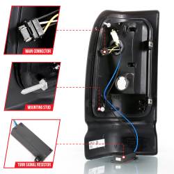 ANZO USA - Tail Light Set LED Black Housing Clear Lens Pair Dodge Ram 1500 1994-2001, 2500/3500 1994-2002 ANZO USA - Image 5