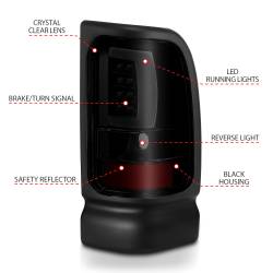 ANZO USA - Tail Light Set LED Black Housing Smoke Lens Pair Dodge Ram 1500 1994-2001, 2500/3500 1994-2002 ANZO USA - Image 4