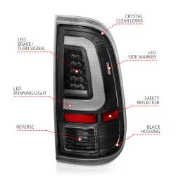 ANZO USA - Tail Light Set LED Black Housing Clear Lens Pair Ford F-250 Super Duty/F-350/F-450/F-550 Super Duty 2008-2016 ANZO USA - Image 4