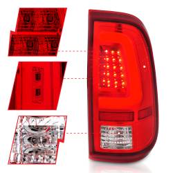 ANZO USA - Tail Light Set LED Chrome Housing Red/Clear Lens Pair Ford F-250 Super Duty/F-350/F-450/F-550 Super Duty 2008-2016 ANZO USA - Image 3