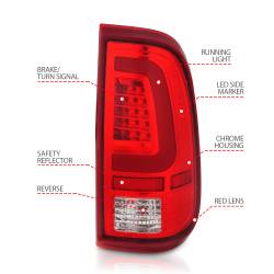 ANZO USA - Tail Light Set LED Chrome Housing Red/Clear Lens Pair Ford F-250 Super Duty/F-350/F-450/F-550 Super Duty 2008-2016 ANZO USA - Image 4