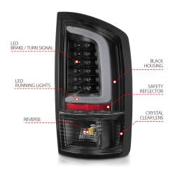 ANZO USA - Tail Light Set LED Black Housing Clear Lens Pair Dodge Ram 1500 2002-2006, 2500/3500 2003-2006 ANZO USA - Image 4