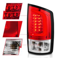 ANZO USA - Tail Light Set LED Chrome Housing Red/Clear Lens Pair Dodge Ram 1500 2002-2006, 2500/3500 2003-2006 ANZO USA - Image 3