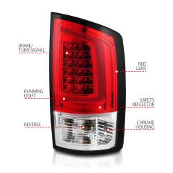 ANZO USA - Tail Light Set LED Chrome Housing Red/Clear Lens Pair Dodge Ram 1500 2002-2006, 2500/3500 2003-2006 ANZO USA - Image 4