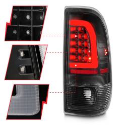 ANZO USA - Tail Light Set Clear Lens Pair LED W/ Light Bar Style Black Housing Ford F-150 1997-2003, Ford F-250/F-350/F-450 Super Duty 1999-2007 ANZO USA - Image 3