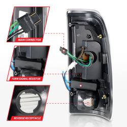 ANZO USA - Tail Light Set Clear Lens Pair LED W/ Light Bar Style Black Housing Ford F-150 1997-2003, Ford F-250/F-350/F-450 Super Duty 1999-2007 ANZO USA - Image 5