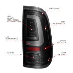 ANZO USA - Tail Light Set LED W/ Light Bar Style Black Housing Smoke Lens Pair Ford F-250 Super Duty/F-350/F-450/F-550 Super Duty 2008-2016 ANZO USA - Image 4
