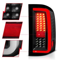 ANZO USA - Tail Light Set LED W/ Light Bar Style Black Housing Clear Lens Pair Chevrolet Silverado 1500/3500 2007-2013, 2500/2500 HD/3500 HD 2007-2014 ANZO USA - Image 3