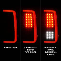 ANZO USA - Tail Light Set LED W/ Light Bar Style Black Housing Smoke Lens Pair Chevrolet Silverado 1500/3500 2007-2013, 2500/2500 HD/3500 HD 2007-2014 ANZO USA - Image 2