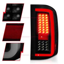 ANZO USA - Tail Light Set LED W/ Light Bar Style Black Housing Smoke Lens Pair Chevrolet Silverado 1500/3500 2007-2013, 2500/2500 HD/3500 HD 2007-2014 ANZO USA - Image 3