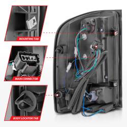 ANZO USA - Tail Light Set LED W/ Light Bar Style Black Housing Smoke Lens Pair Chevrolet Silverado 1500/3500 2007-2013, 2500/2500 HD/3500 HD 2007-2014 ANZO USA - Image 5