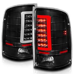 ANZO USA - Tail Light Set Black Housing Clear Lens Pair LED W/ Light Bar Style GMC Sierra 1500/2500 HD/3500 HD 2007-2014, 1500 HD/3500 2007 ANZO USA - Image 2