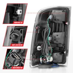 ANZO USA - Tail Light Set Black Housing Clear Lens Pair LED W/ Light Bar Style GMC Sierra 1500/2500 HD/3500 HD 2007-2014, 1500 HD/3500 2007 ANZO USA - Image 5