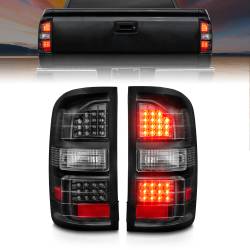 Tail Light Set LED Black Housing Clear Lens Pair GMC Sierra 1500 2015-2018, 2500 HD/3500 HD 2014-2018 ANZO USA