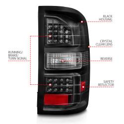 ANZO USA - Tail Light Set LED Black Housing Clear Lens Pair GMC Sierra 1500 2015-2018, 2500 HD/3500 HD 2014-2018 ANZO USA - Image 4