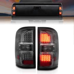 Tail Light Set LED Chrome Housing Smoke Lens Pair GMC Sierra 1500 2015-2018, 2500 HD/3500 HD 2014-2018 ANZO USA