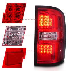ANZO USA - Tail Light Set LED Chrome Housing Red/Clear Lens Pair GMC Sierra 1500 2015-2018, 2500 HD/3500 HD 2014-2018 ANZO USA - Image 3