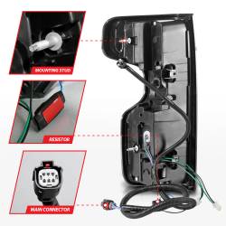 ANZO USA - Tail Light Set LED W/ Light Bar Style Sequential Black Housing Smoke Lens Pair Chevrolet Silverado 1500/2500 HD/3500 HD 2019-2023, 1500 LTD 2022 ANZO USA - Image 5