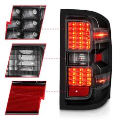ANZO USA - Tail Light Set LED Black Housing Clear Lens Pair Will Not Work On Factory LED Tail Light For Gmc Sierra Dually Models Chevrolet Silverado 1500 2014-2018, 2500 HD/3500 HD 2015-2019, GMC Sierra 3500 HD 2015-2019 ANZO USA - Image 4