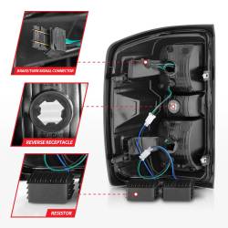 ANZO USA - Tail Light Set LED Black Housing Clear Lens Pair Will Not Work On Factory LED Tail Light For Gmc Sierra Dually Models Chevrolet Silverado 1500 2014-2018, 2500 HD/3500 HD 2015-2019, GMC Sierra 3500 HD 2015-2019 ANZO USA - Image 6
