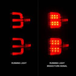 ANZO USA - Tail Light Set LED W/ Light Bar Style Black Housing Clear Lens Pair Chevrolet Silverado 1500 2014-2018, 2500/3500 2015-2018, 2500 HD/3500 HD 2015-2019, GMC Sierra 3500 HD 2015-2019 ANZO USA - Image 2