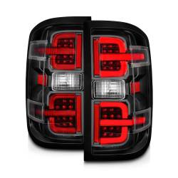 ANZO USA - Tail Light Set LED W/ Light Bar Style Black Housing Clear Lens Pair Chevrolet Silverado 1500 2014-2018, 2500/3500 2015-2018, 2500 HD/3500 HD 2015-2019, GMC Sierra 3500 HD 2015-2019 ANZO USA - Image 7