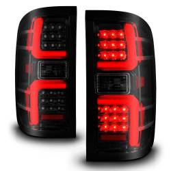 ANZO USA - Tail Light Set LED W/ Light Bar Style Sequential Black Housing Smoke Lens Pair Chevrolet Silverado 1500 2014-2018, 2500 HD/3500 HD 2015-2019, GMC Sierra 3500 HD 2015-2019 ANZO USA - Image 2