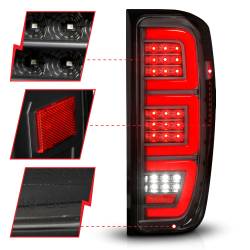 ANZO USA - Tail Light Set Full LED Tube Sequential Signal Black Housing Clear Lens Pair GMC Sierra 1500 2019-2024, 2500 HD/3500 HD 2020-2025 ANZO USA - Image 3