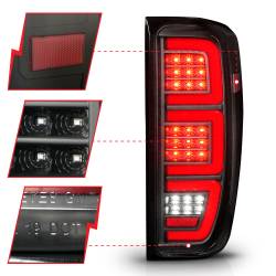 ANZO USA - Tail Light Set Full LED Tube Sequential Signal Black Housing Clear Lens Pair GMC Sierra 1500 2019-2023, 2500 HD/3500 HD 2020-2023 ANZO USA - Image 3