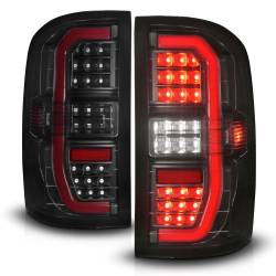 ANZO USA - Tail Light Set LED Tube Sequential Signal Black Housing Smoke Lens Pair GMC Sierra 1500/2500 HD/3500 HD 2014-2019, 1500 Limited 2019 ANZO USA - Image 2