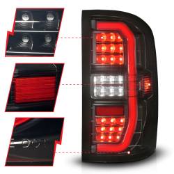 ANZO USA - Tail Light Set LED Tube Sequential Signal Black Housing Smoke Lens Pair GMC Sierra 1500/2500 HD/3500 HD 2014-2019, 1500 Limited 2019 ANZO USA - Image 3