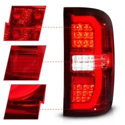 ANZO USA - Tail Light Set LED Tube Sequential Signal Chrome Housing Red/Clear Lens Pair GMC Sierra 1500/2500 HD/3500 HD 2014-2019, 1500 Limited 2019 ANZO USA - Image 3
