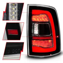 ANZO USA - Tail Light Set LED Tail Lights Black Clear Lens W/Assembly Sequential LED Turn Signal Black Housing Pair Dodge Ram 1500/2500/3500 2009-2018 ANZO USA - Image 3