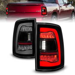 Tail Light Set LED Sequential LED Turn Signal Black Housing Smoke Lens Pair Dodge Ram 1500/2500/3500 2009-2010, Ram 1500/2500/3500 2011-2018 ANZO USA