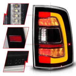 ANZO USA - Tail Light Set LED Sequential LED Amber Switchback Turn Signal Black Housing Clear Lens Pair Dodge Ram 1500/2500/3500 2009-2010, Ram 1500/2500/3500 2011-2018 ANZO USA - Image 3