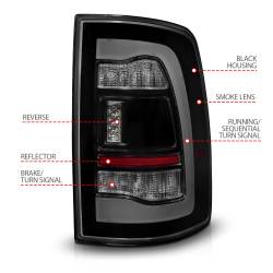 ANZO USA - Tail Light Set LED Sequential LED Amber Switchback Turn Signal Black Housing Smoke Lens Pair Dodge Ram 1500/2500/3500 2009-2010, Ram 1500/2500/3500 2011-2018, Ram 1500 2019-2023 ANZO USA - Image 4