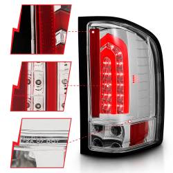 ANZO USA - Tail Light Led Taillights Chrome Chevrolet Silverado 1500/3500 2007-2013, 1500 HD 2007, 2500/2500 HD/3500 HD 2007-2014 ANZO USA - Image 3