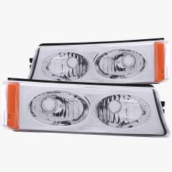 Euro Clear Lens Chrome Housing Pair Chevrolet Avalanche 1500/Avalanche/Avalanche Silverado 2500 2003-2006, Chevrolet Silverado 1500/1500 HD/2500 HD/3500 2003-2007 ANZO USA