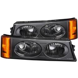 Euro Clear Lens Black Housing Pair Chevrolet Avalanche 1500/Avalanche/Avalanche Silverado 2500 2003-2006, Chevrolet Silverado 1500/1500 HD/2500 HD/3500 2003-2007 ANZO USA
