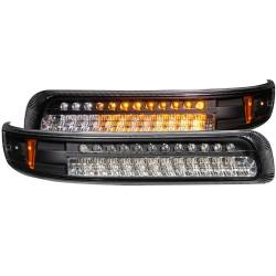 LED Clear Lens Black Housing Amber Reflector Pair Chevrolet Silverado 1500/2500 1999-2002, 1500 HD/2500 HD/3500 2001-2002, Chevrolet Suburban 1500/2500/Tahoe 2000-2006 ANZO USA
