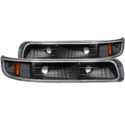 Euro Clear Lens Black Housing Amber Reflector Pair Chevrolet Silverado 1500/2500 1999-2002, 1500 HD/2500 HD/3500 2001-2002, Chevrolet Suburban 1500/2500/Tahoe 2000-2006 ANZO USA