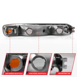 ANZO USA - Crystal Parking Light Parking Turn Signal Lights Chrome Amber (Oe) GMC Sierra 1500/Yukon 1999-2006, 2500 HD 2001-2006, GMC Yukon XL 1500/2500 2000-2006 ANZO USA - Image 5