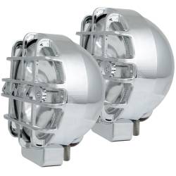 HID Off Road Light Round 6 In Chrome W/Lens Protector Pair Weather Resistant Housing ANZO USA
